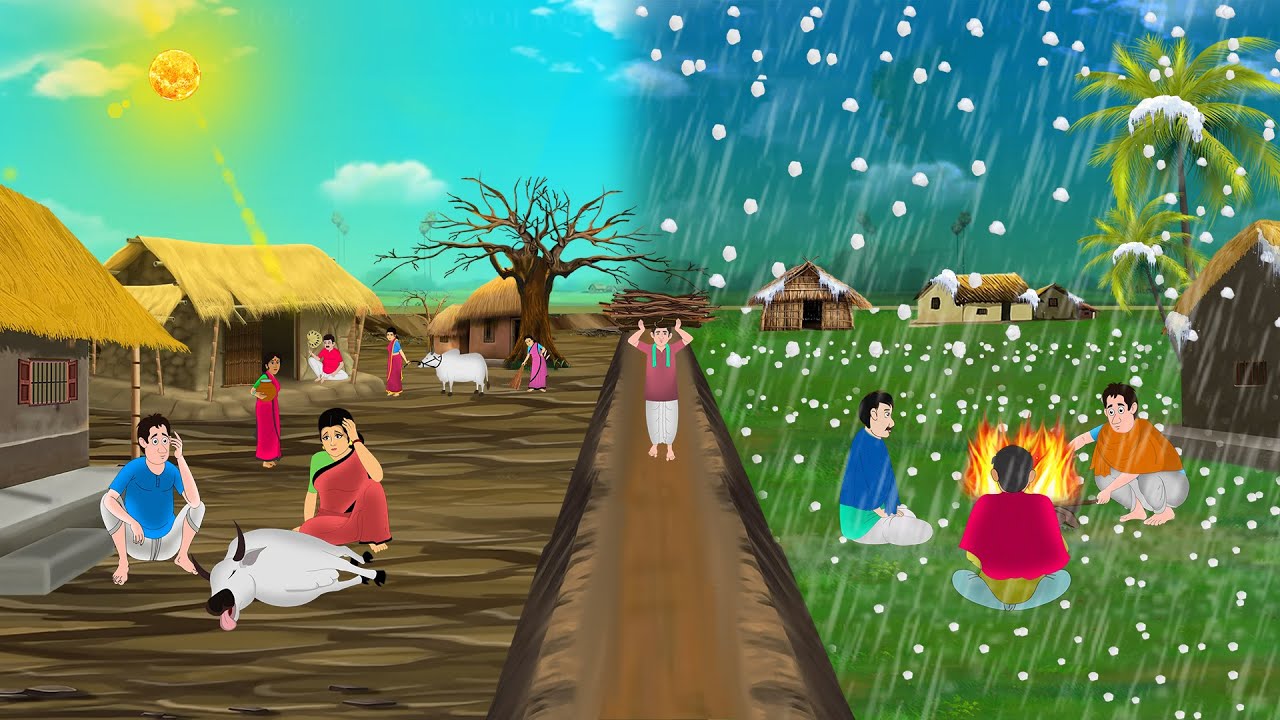 गर्मी और ठंड का गांव: मजेदार और शिक्षाप्रद कहानी 🌡️