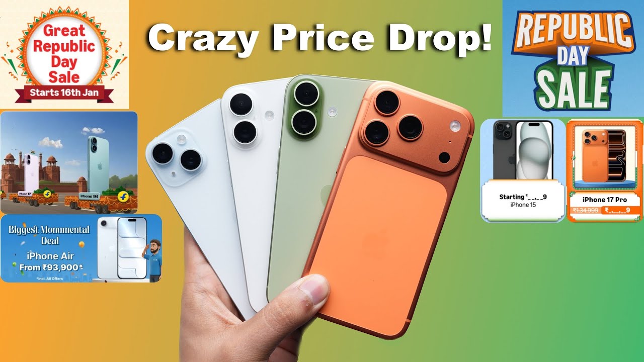iPhone 17, 16, 15 Big Price Drop! 😍 Flipkart & Amazon Republic Day Sale (HINDI)