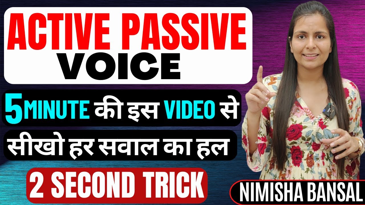 Master Active & Passive Voice in Just 5 Minutes! 🚀 Quick Trick to Solve Every Question | Nimisha Bansal