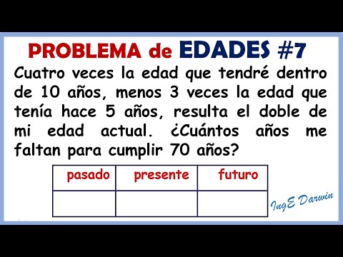 Problema de edades en los tres tiempos: pasado, presente y futuro | Problema 7