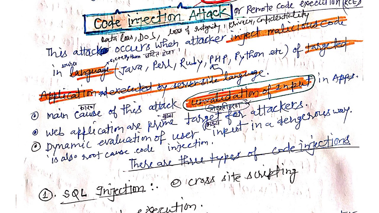 कोड इंजेक्शन अटैक: क्रिप्टोग्राफी और नेटवर्क सुरक्षा में महत्वपूर्ण सिद्धांतें 🛡️