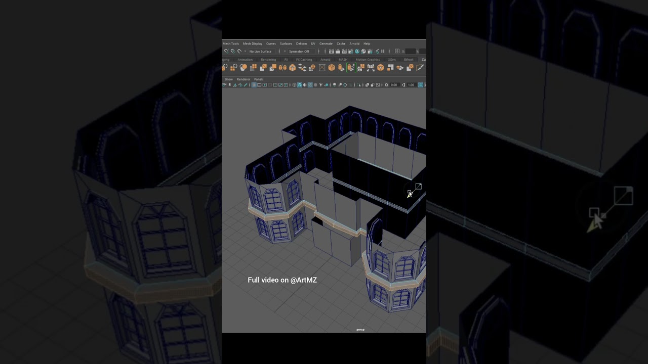 Low Poly Mansion Design in Autodesk Maya: A 3D Modeling Tutorial