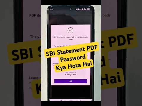 SBI Bank Statement PDF Password Kya Hai? | Full Details