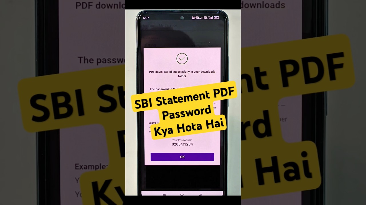 SBI Bank Statement PDF Password Kya Hai? | Full Details