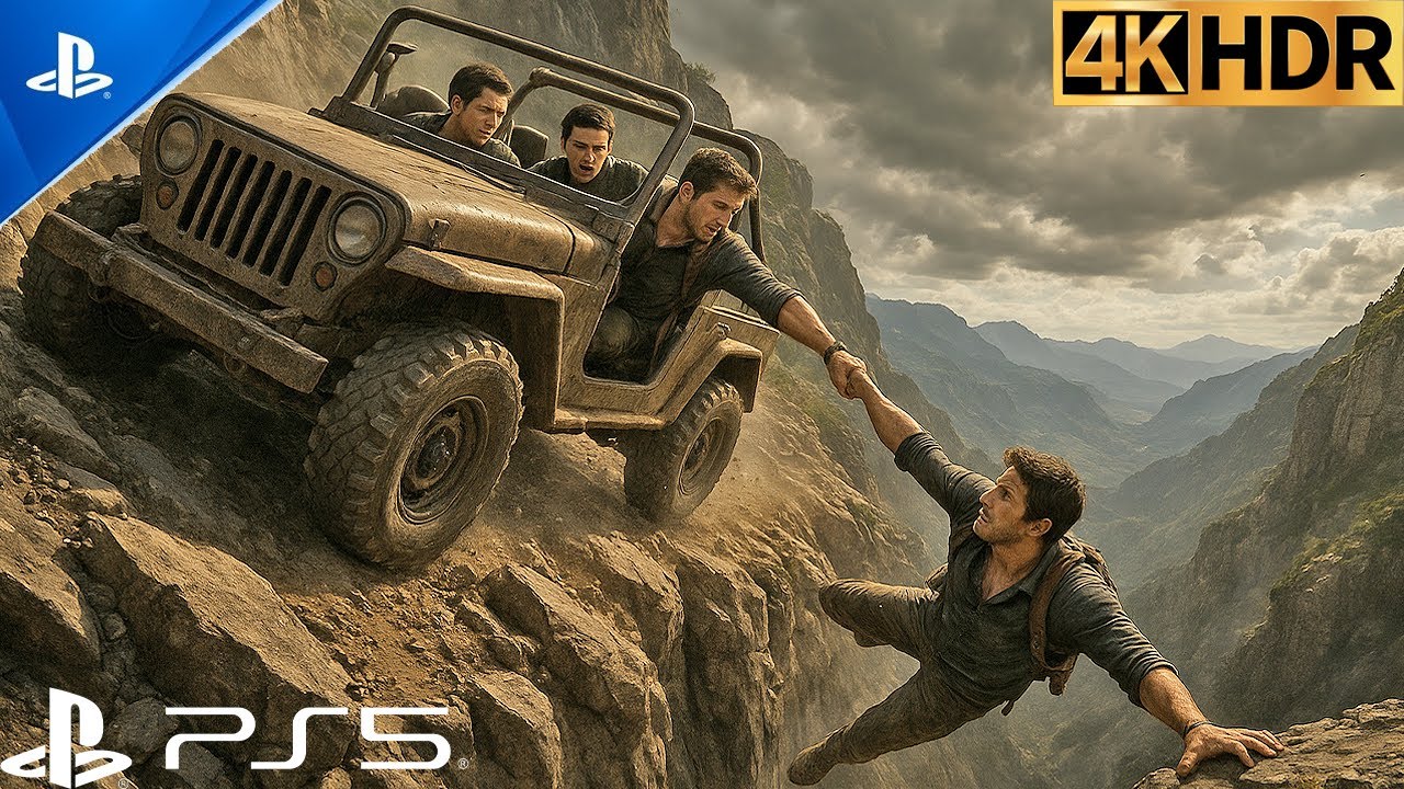 Uncharted 4 PS5 – Epic Madagascar Car Crash & Rescue Scene in Stunning 4K 🚗