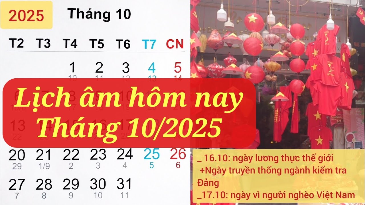 Xem Lịch Âm Hôm Nay & Dự Báo Tháng 10/2025 🌙