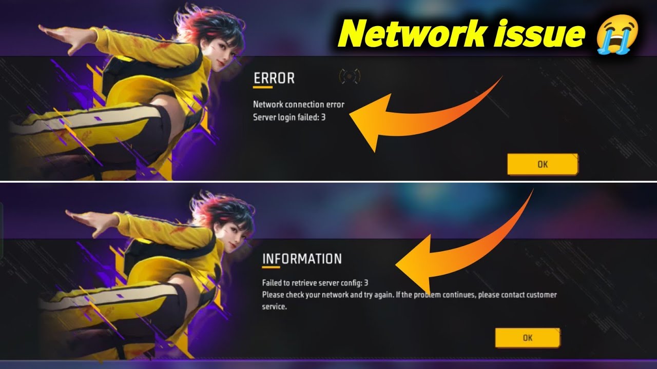 Free Fire Network Connection Error Server Login Failed: 3 | Free Fire Network Connection Problem fix