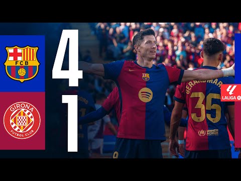 FC Barcelona 4-1 Girona | La Liga 2024/25 Matchday 29 Highlights with Commentary