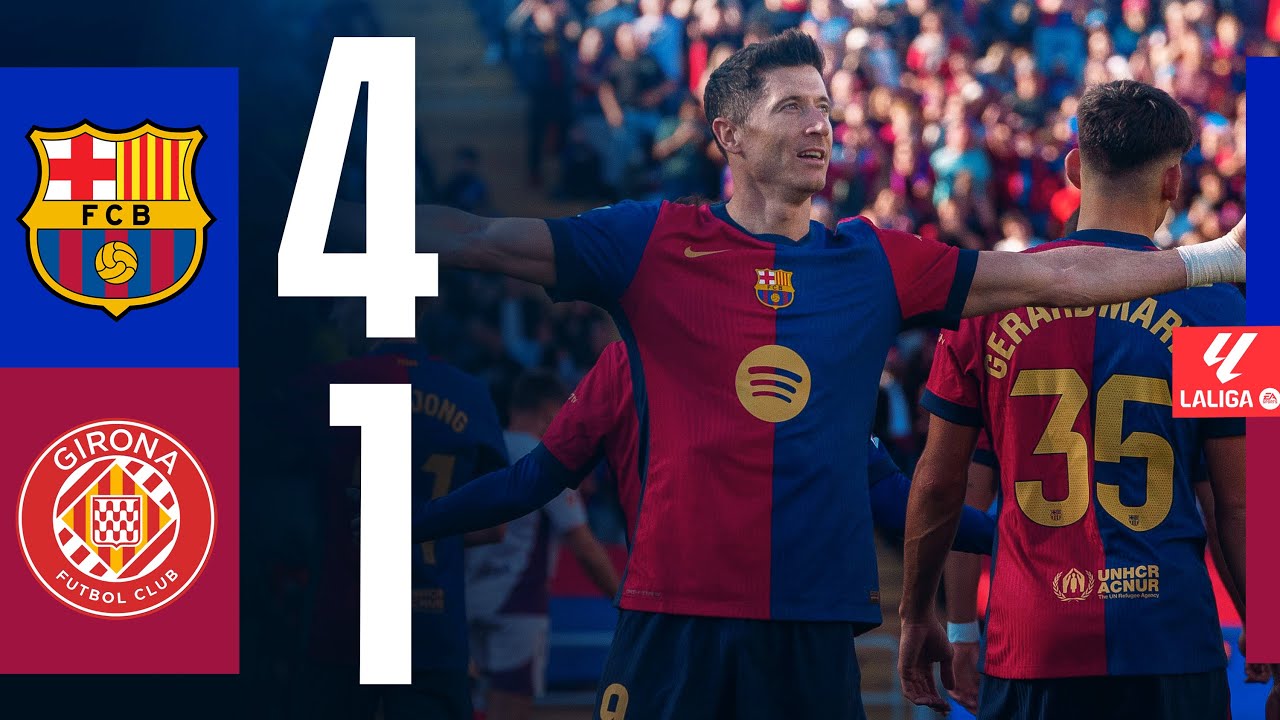 FC Barcelona 4-1 Girona | La Liga 2024/25 Matchday 29 Highlights with Commentary