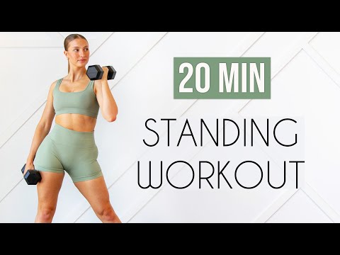 20 MIN FULL BODY STRENGTH & CARDIO - All Standing, No Jumping, Home Workout