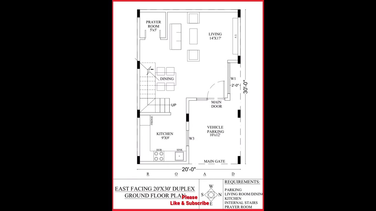 East-Facing 20x30 Duplex House Plan in Bengaluru 🏡