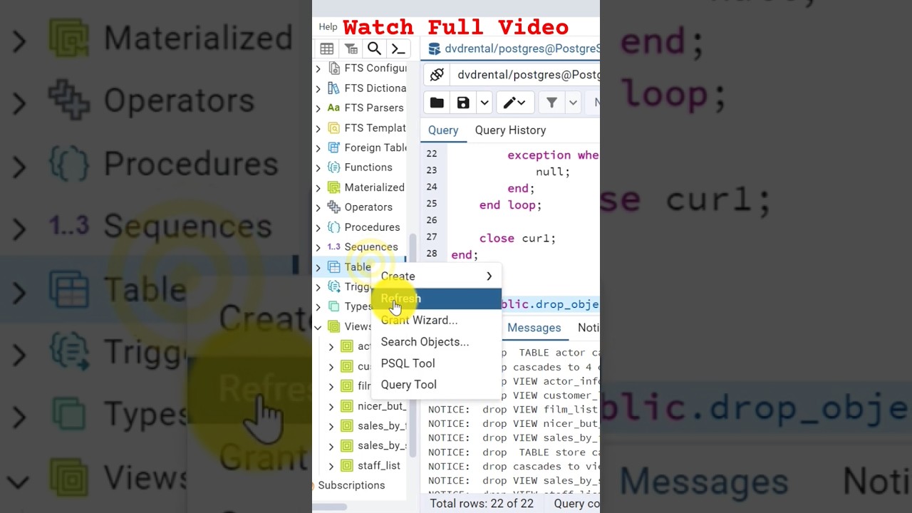 Drop All Tables and Views in PostgreSQL