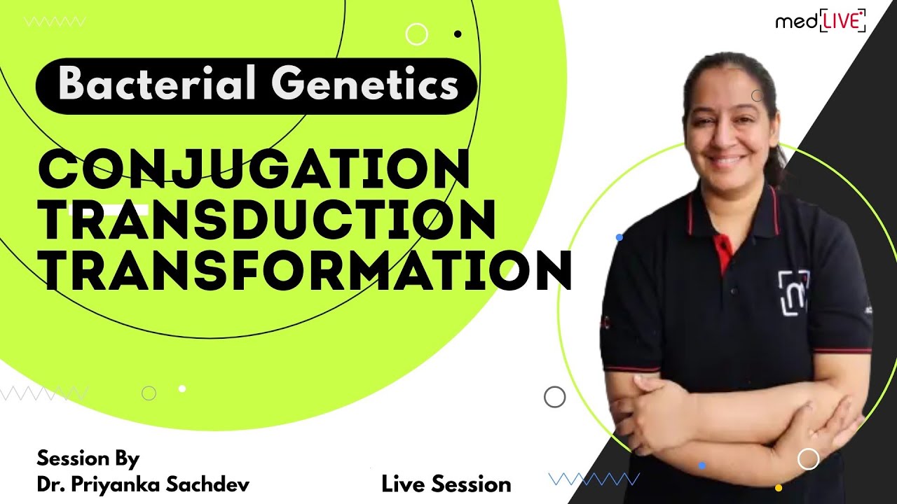 Bacterial Genetics | Conjugation | Transduction | Transformation | MedLive by Dr. Priyanka Sachdev