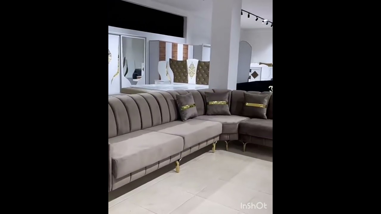 L-Shape Gray Sofa Set Design 🛋️