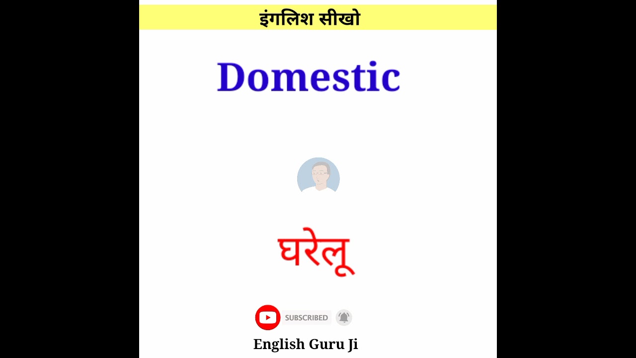 Learn the Meaning of 'Domestic' in English & Hindi 🏠