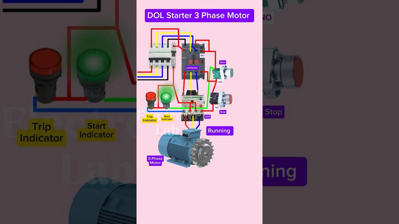 3-Phase Motor DOL Starter with Trip Indicator β‘