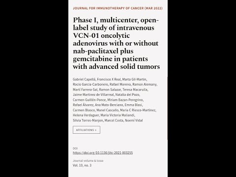 Phase I, multicenter, open-label study of intravenous VCN-01 oncolytic adenovirus wit... | RTCL.TV