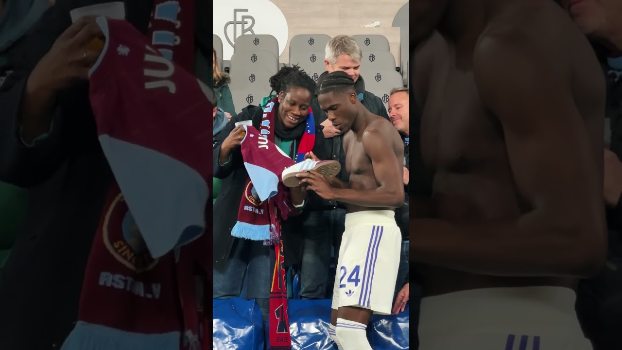 Amadou Onana Celebrates with Fans After Europa League Win ⚽