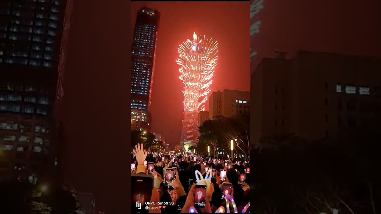 kembang api tahun baru 2024 Taipe-Taiwan