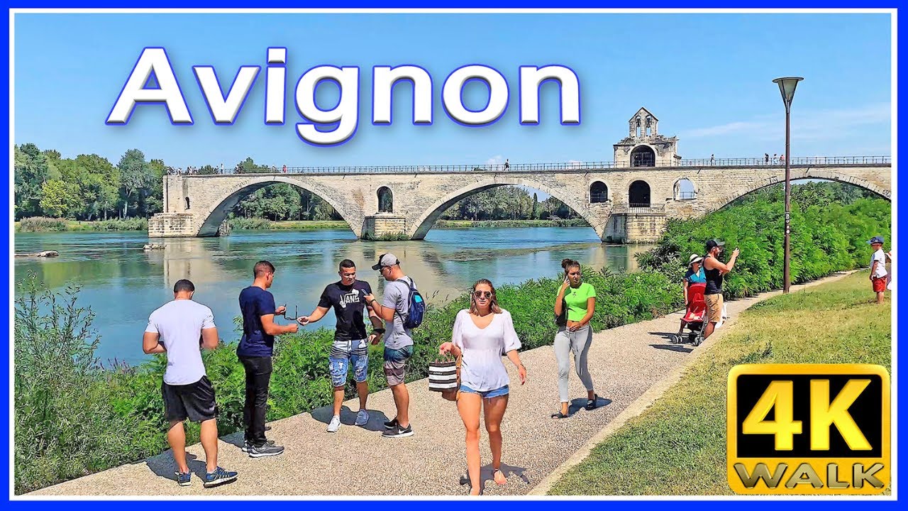 4K Virtual Walk Through Avignon, Provence 🇫🇷