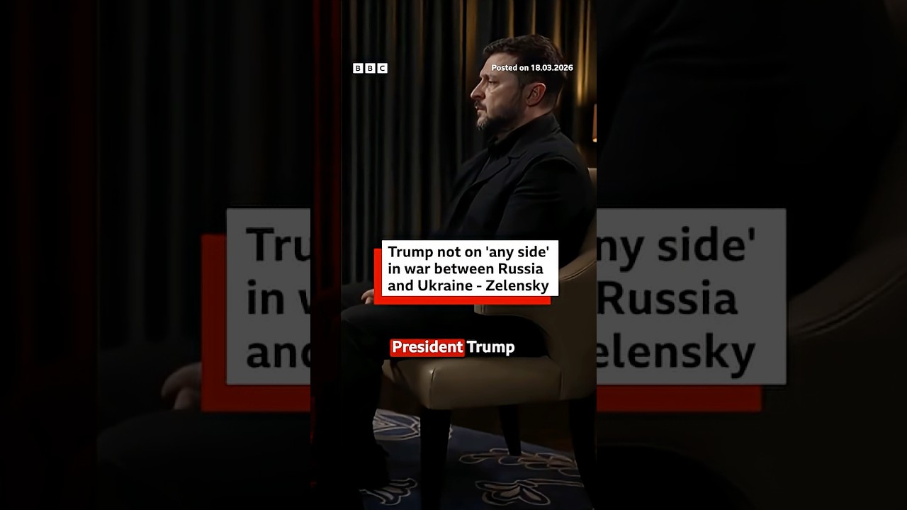Trump not on "any side" in Russia-Ukraine war, Ukraine's President Zelensky says. #Ukraine #BBCNews