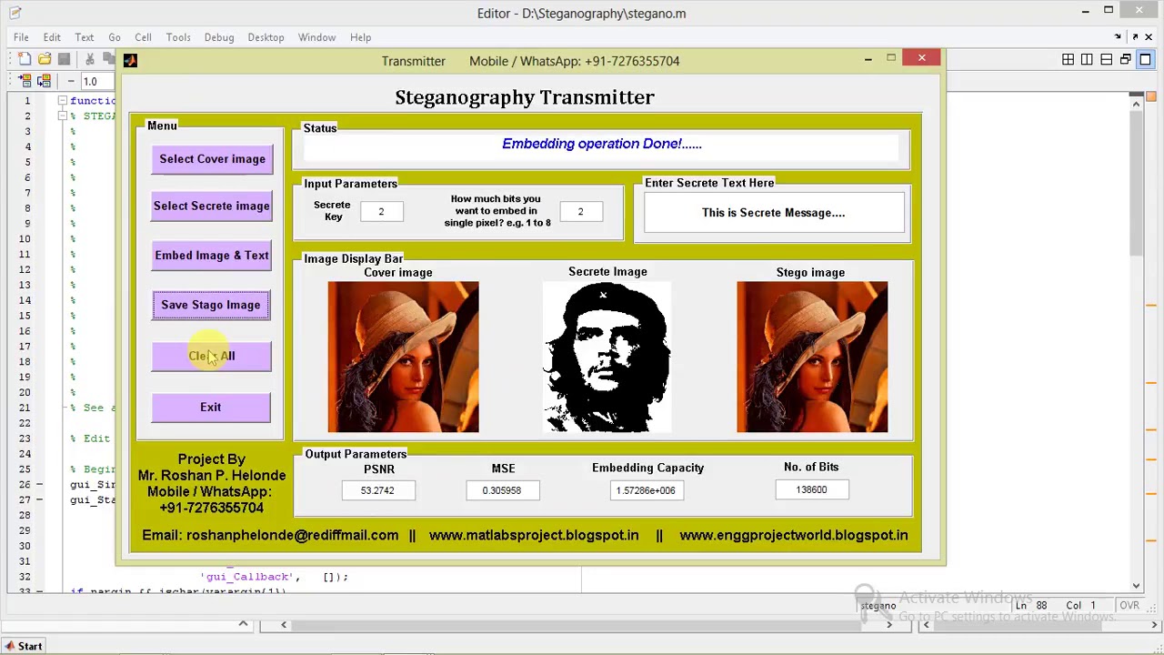Secure Your Secrets: MATLAB Steganography to Hide Images & Text in Cover Images π
