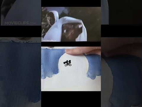 Painting a Scene: E.T. the Extra-Terrestrial #watercolor #artshorts #ettheextraterrestrial #movies