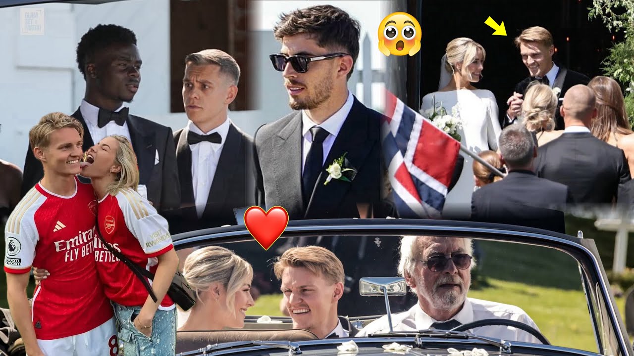 Watch Martin Odegaard’s Beautiful Wedding Ceremony in Norway 🇳🇴 with Arsenal Teammates Saka, Trossard & Havertz