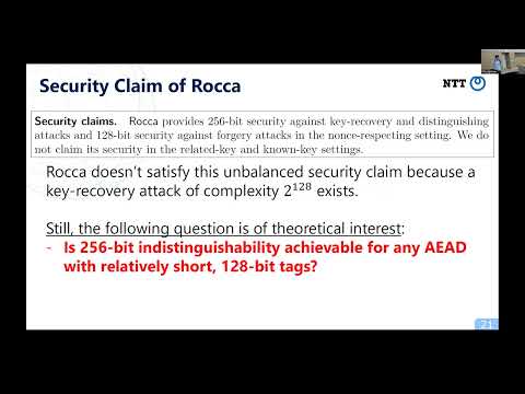 Session on Authenticated Encryption Cryptanalysis