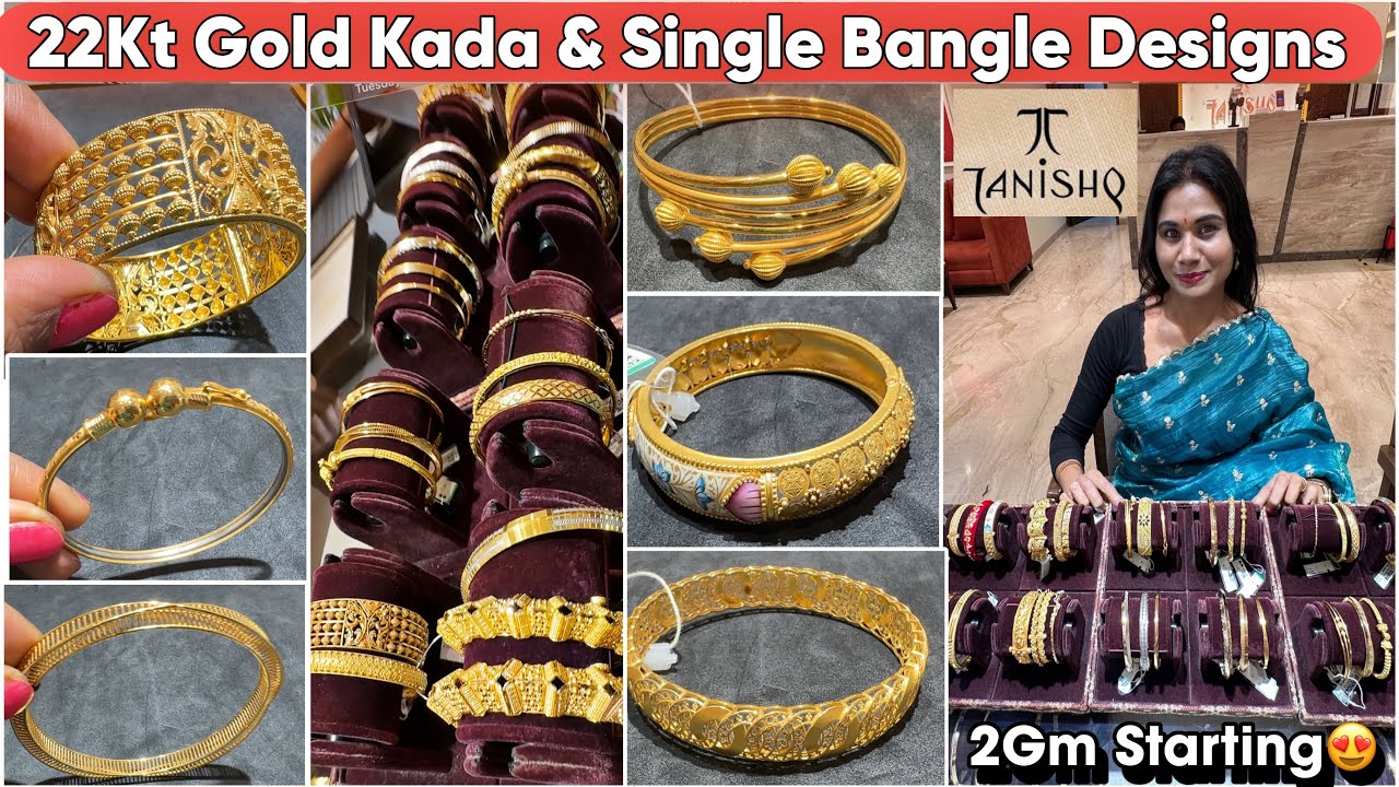 2Gm Starting…⭕️💕Tanishq Gold Kada & Single Bangle Designs With Price
