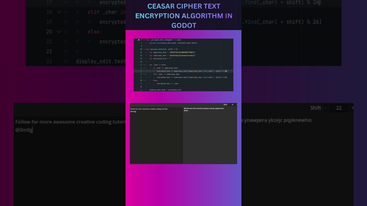 Learn How to Create Caesar Cipher Text Encryption in Godot 🔐 (Beginner & Intermediate Tutorial)