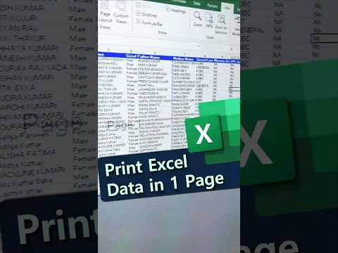 💥💥Print large excel data in one page | Print Sheet in one page #shorts #excel #ytshort #computers