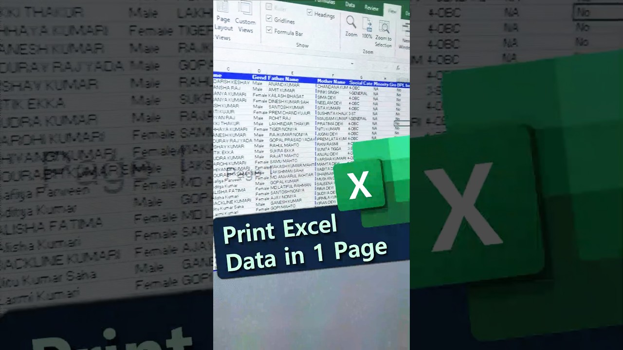 Printing Large Excel Data on One Page