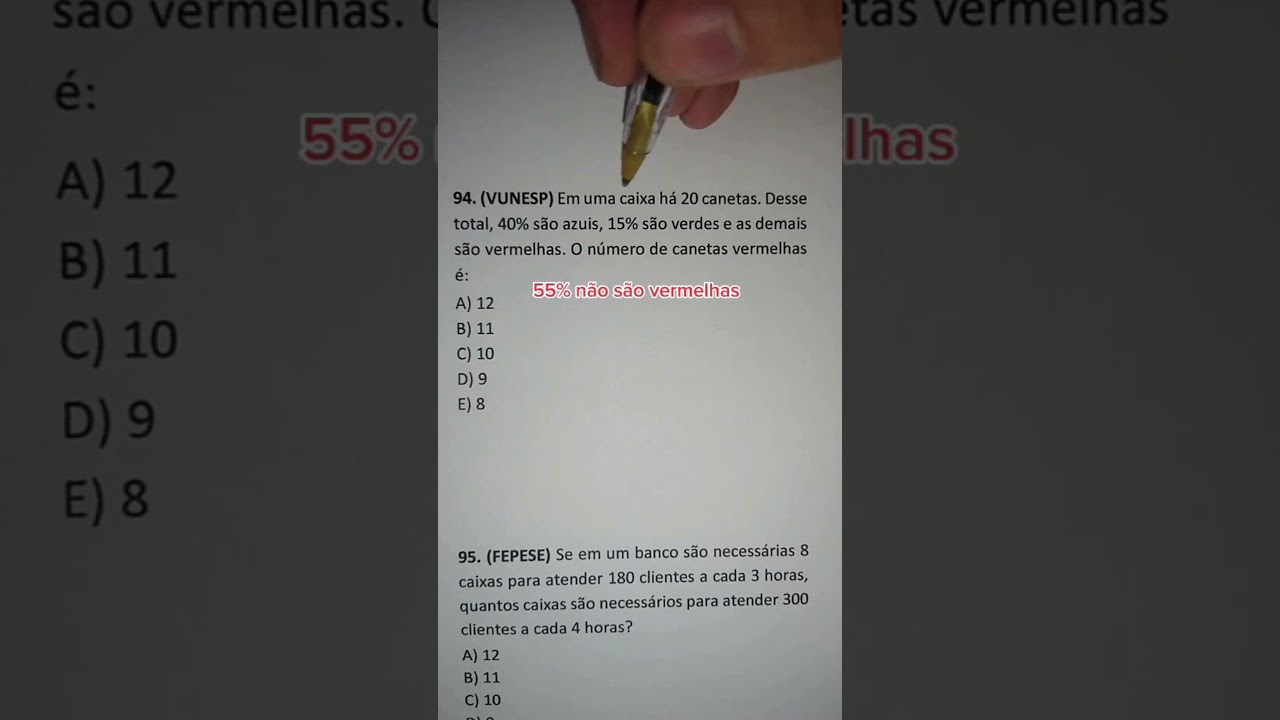 Questão de Concurso VUNESP sobre Porcentagem – Como Resolver Fácil! 💡