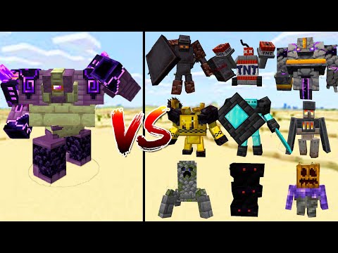 Ender Guardian VS All Golem From Golemania In Minecraft