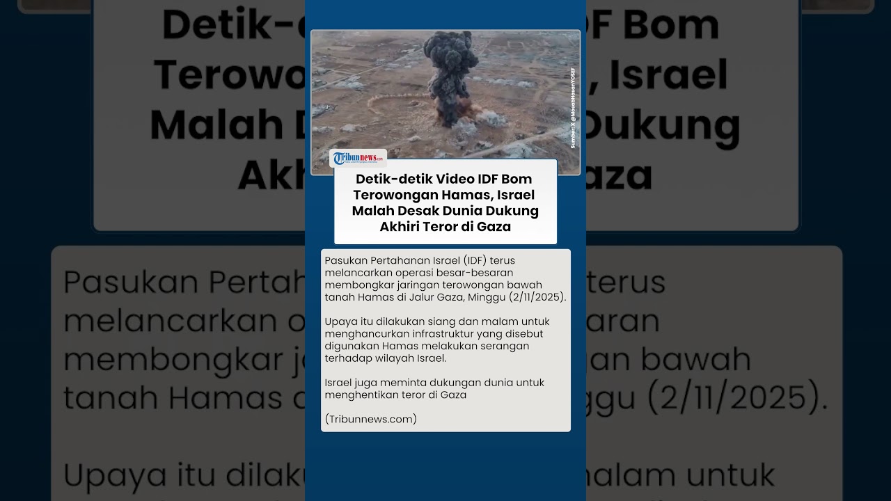 Israel Serbu Terowongan Hamas dan Peringatkan Dunia agar Lindungi Gaza dari Terorisme 🚨