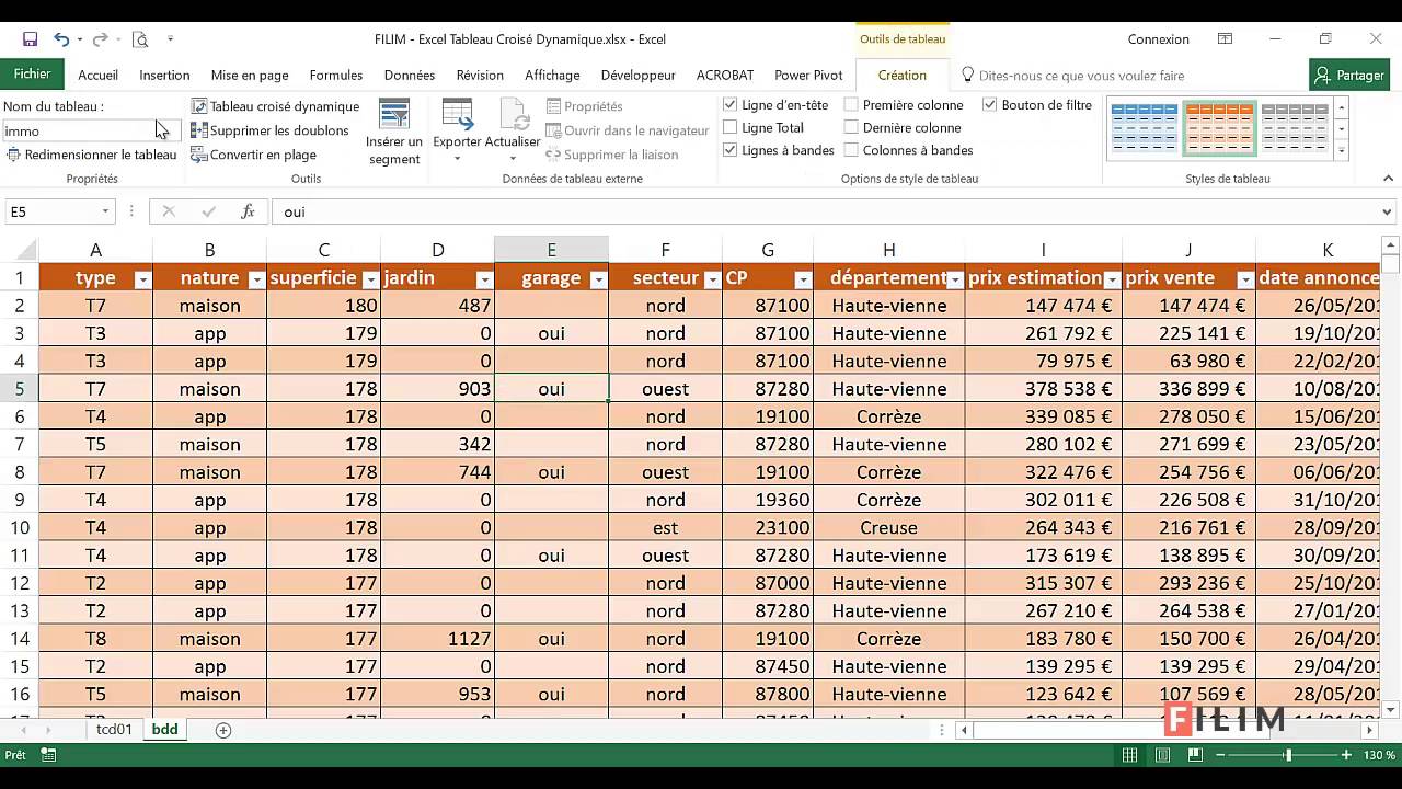 Excel - 3 Avancé - Cours Tableau Croisé Dynamique 1