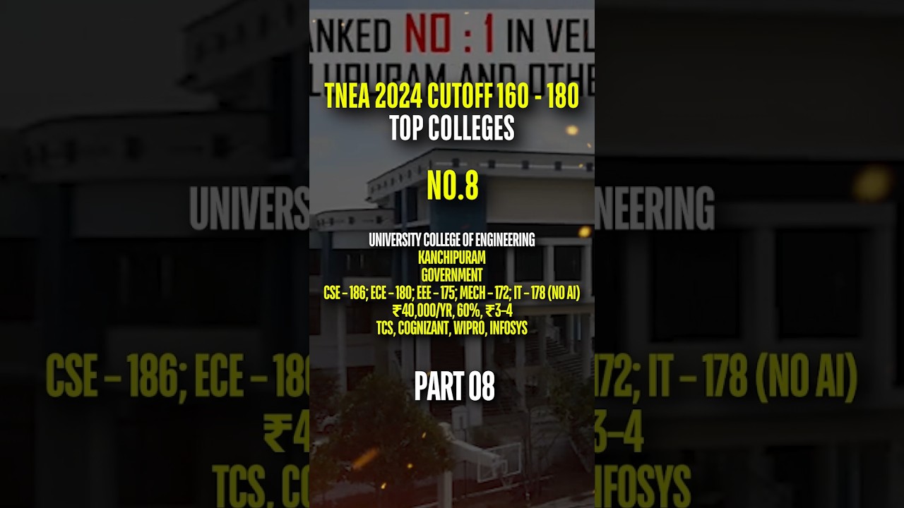 Univ. College of Engg Kanchipuram | TNEA Cutoff 160-180