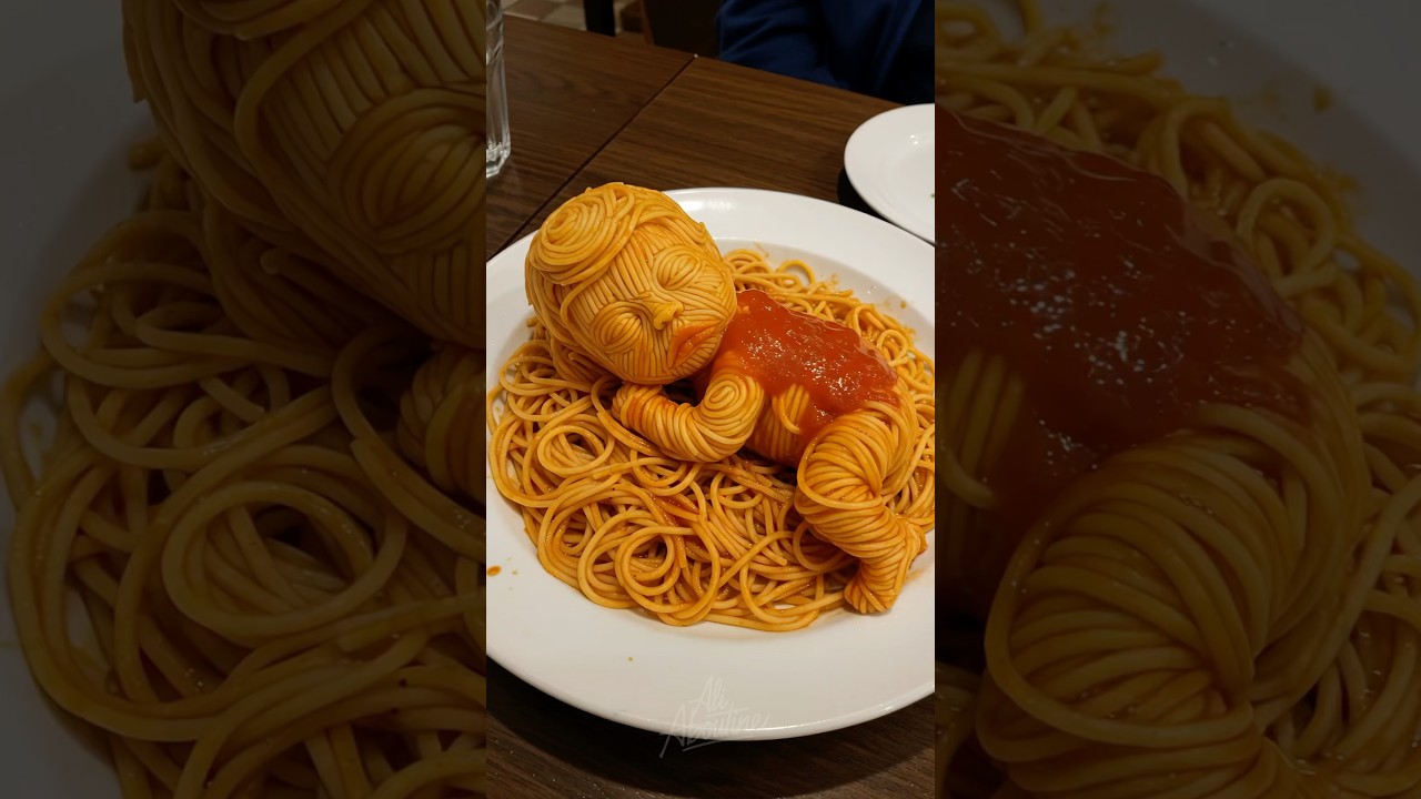 Weird AI Art: Not Hungry Spaghetti Scene 🍝