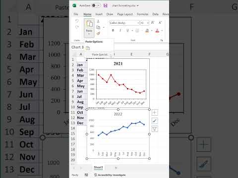 Copy Chart Formatting in Excel #shorts