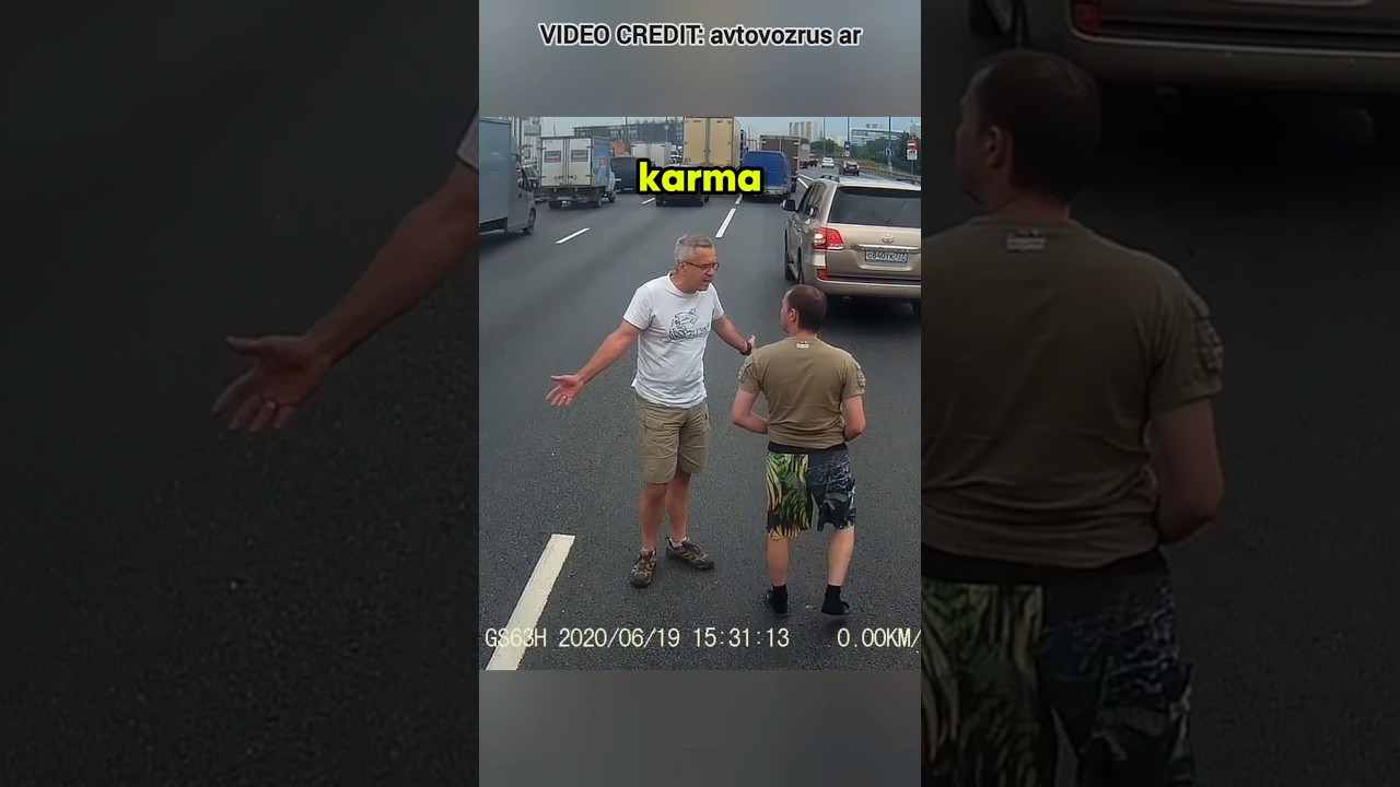 Road Rager Faces Karma from Truck 🚛