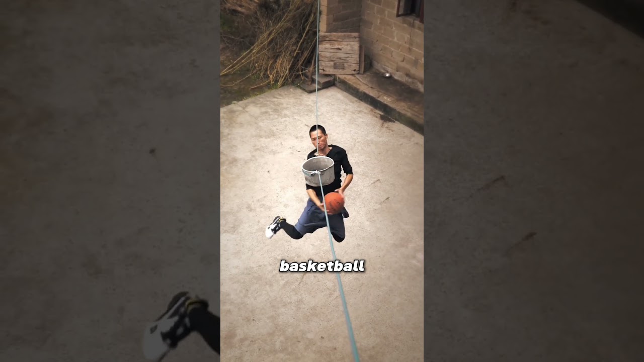 Village Baller Crafts 52-Foot Hoop from Trash 🏀