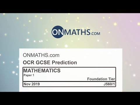 2019 Nov OCR Paper 1 Predicted Foundation Maths GCSE Calculator Exam J560/1