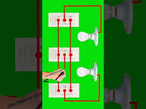 two way switch diagram 3 switch 2 bulb wiring connection#shortsvideo #connection #viaral#electrical