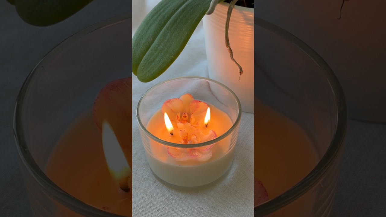 Introducing!! The orchid candle #candlecraft #candlemaking