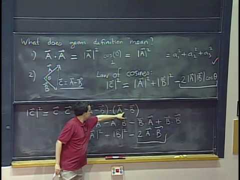 Lec 1: Dot product | MIT 18.02 Multivariable Calculus, Fall 2007
