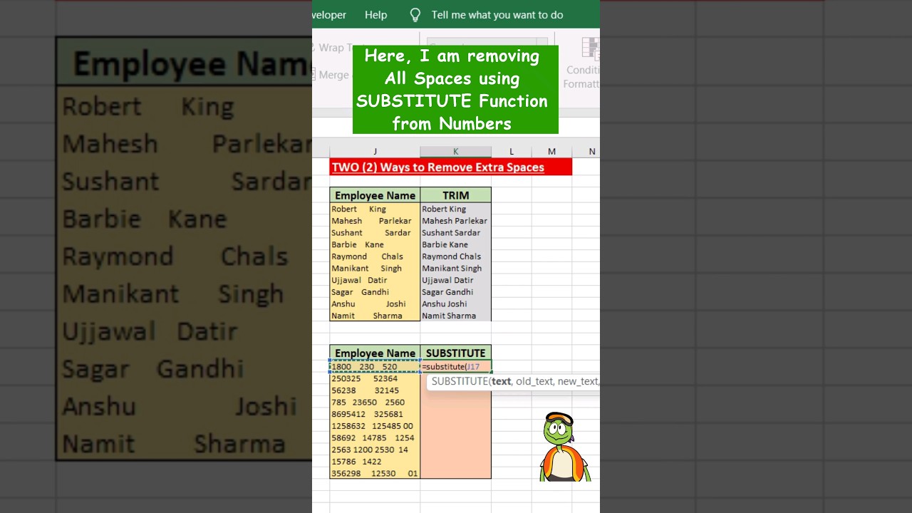 Clean Data in Excel with TRIM & SUBSTITUTE ✨