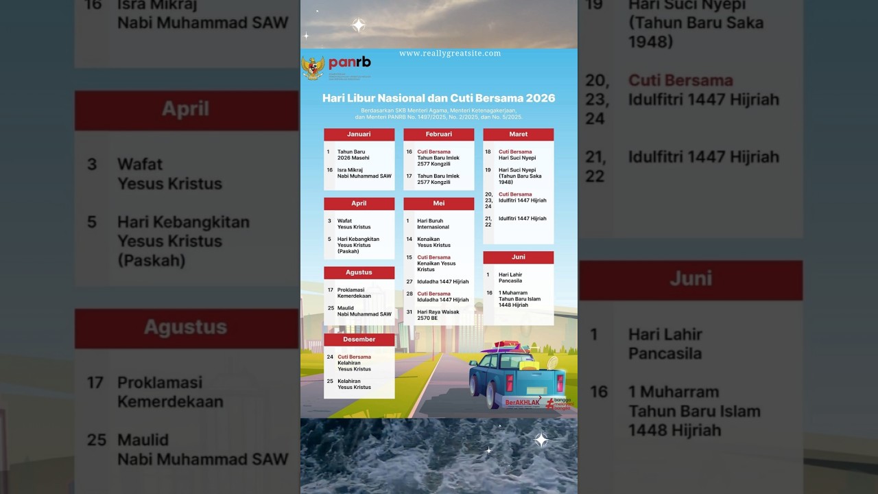 Daftar Hari Libur Nasional dan Cuti Bersama Tahun 2026