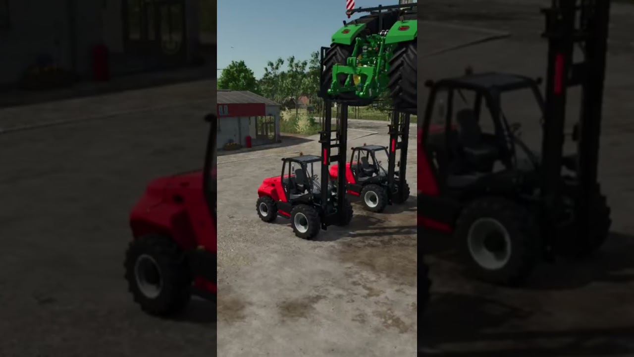 Lifting a Large Harvester with Four Loaders 🚜