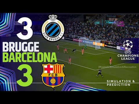 CLUB BRUGGE 3-3 FC BARCELONA MATCH HIGHLIGHTS UEFA CHAMPIONS LEAGUE 25/26 Simulation/Recreation